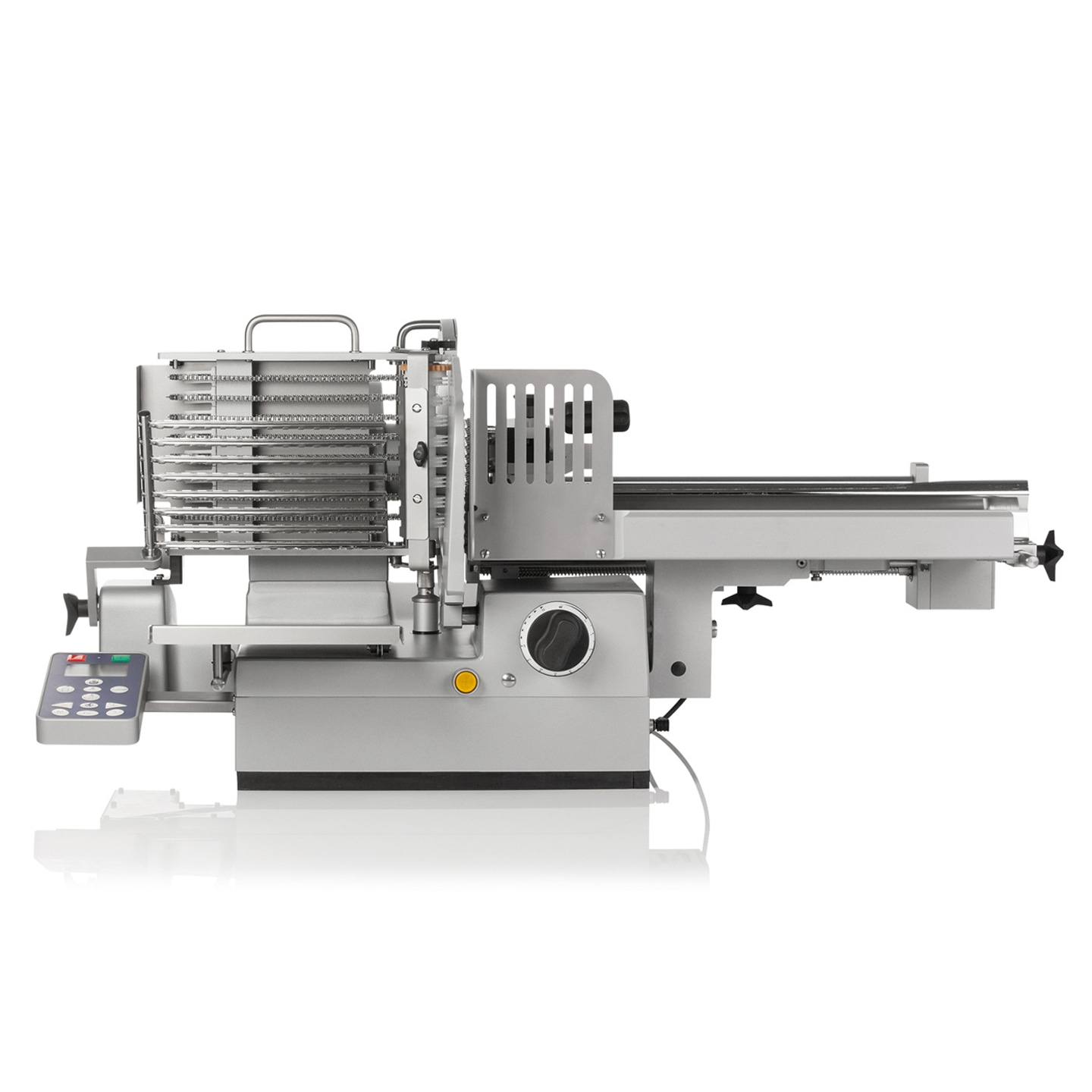 Affettatrice per carne, attrezzatura professionale, acciaio inossidabile, trasformazione alimentare, cucina, ristorazione