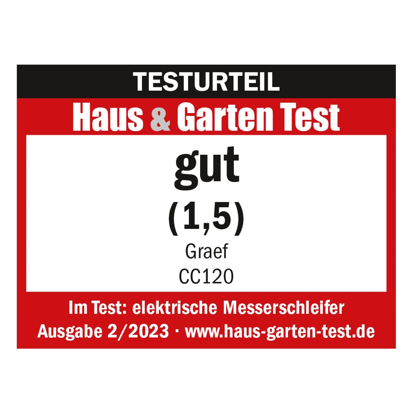 Résultat du test Haus & Garten Test bon (1,5) Graef CC120 affûteur de couteaux électrique