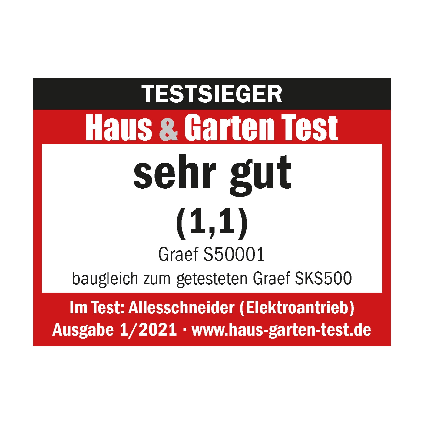 Testeur Haus & Garten Test, très bon (1,1), Graef S50001, trancheuse, édition 1/2021
