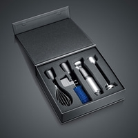 Black box with kitchen tools embedded in foam, a set for cooking.