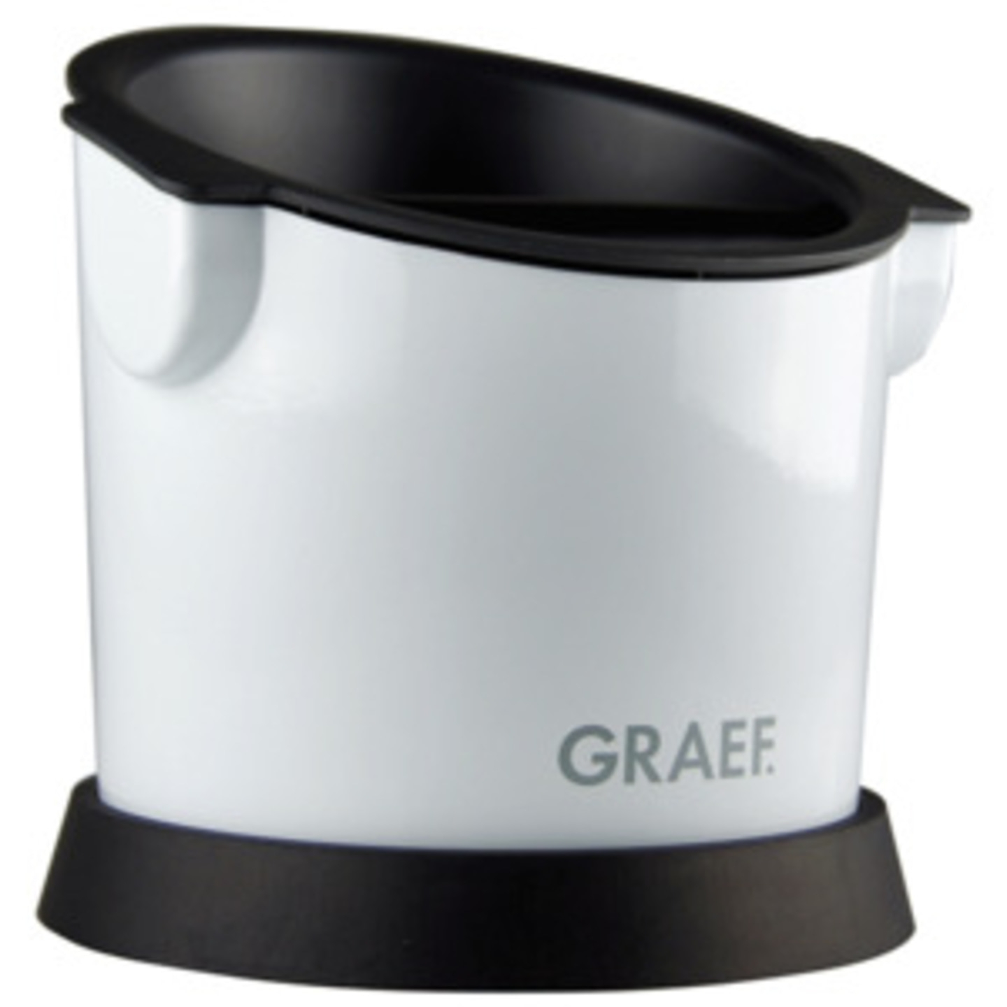 Bac à marc de café Graef blanc avec bord et socle noirs