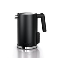 Black electric kettle with chrome accents and GRAEF logo on white background.
