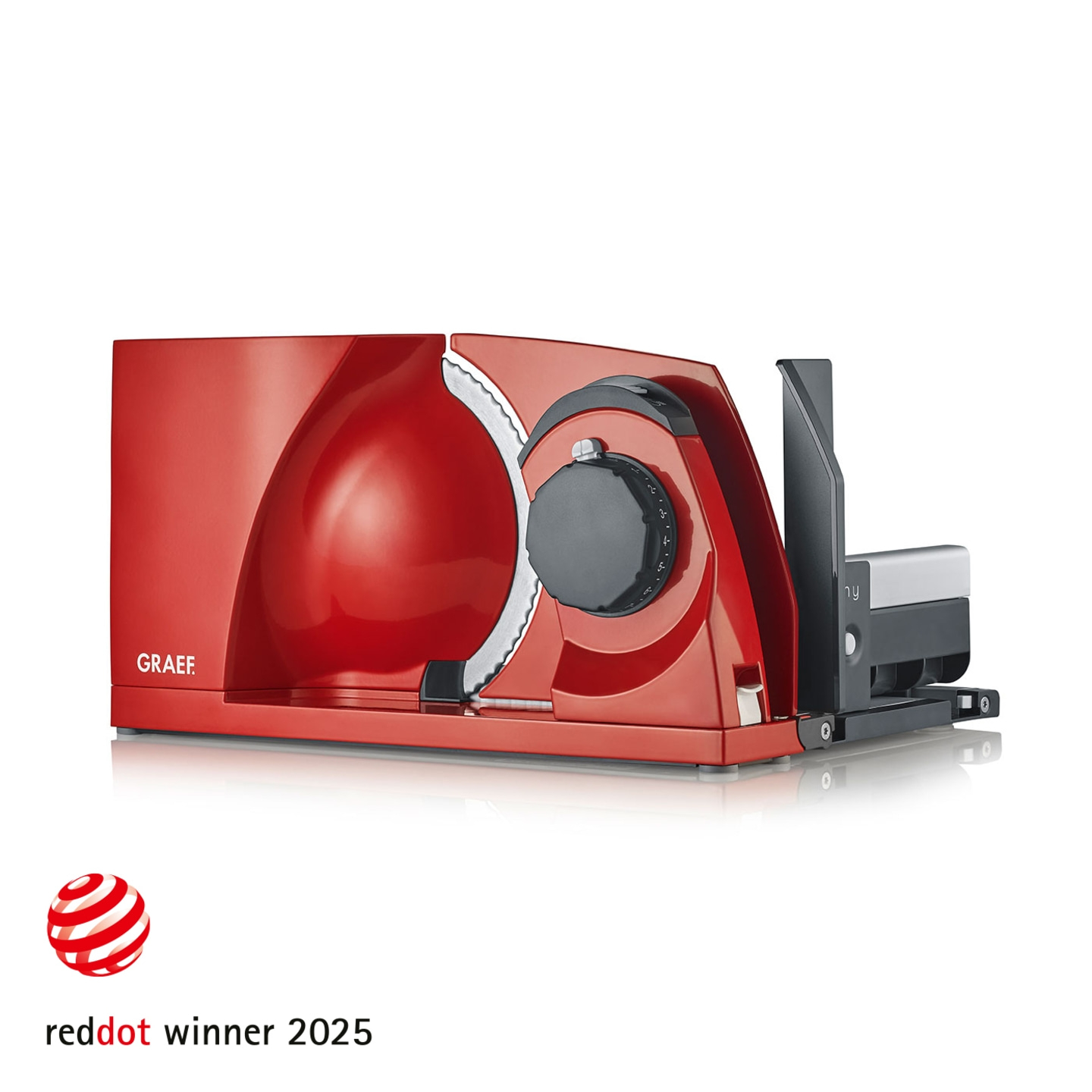 Red slicer machine, GRAEF, Red Dot Winner 2025, kitchen appliance, electric, cutting