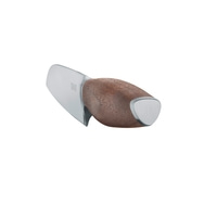 Kitchen knife with wooden handle and silver blade on white background