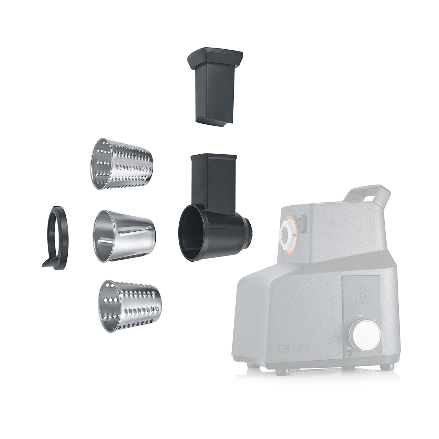 Graef food processor with accessories: grating, slicing, chopping, kitchen aid, stainless steel