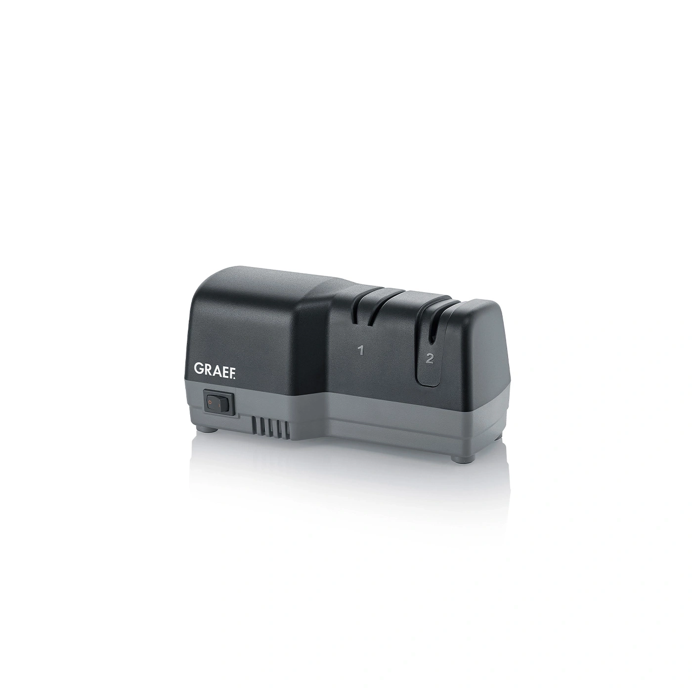 Graef knife sharpener, gray and black, 1 and 2, for sharpening knives, kitchen utensils