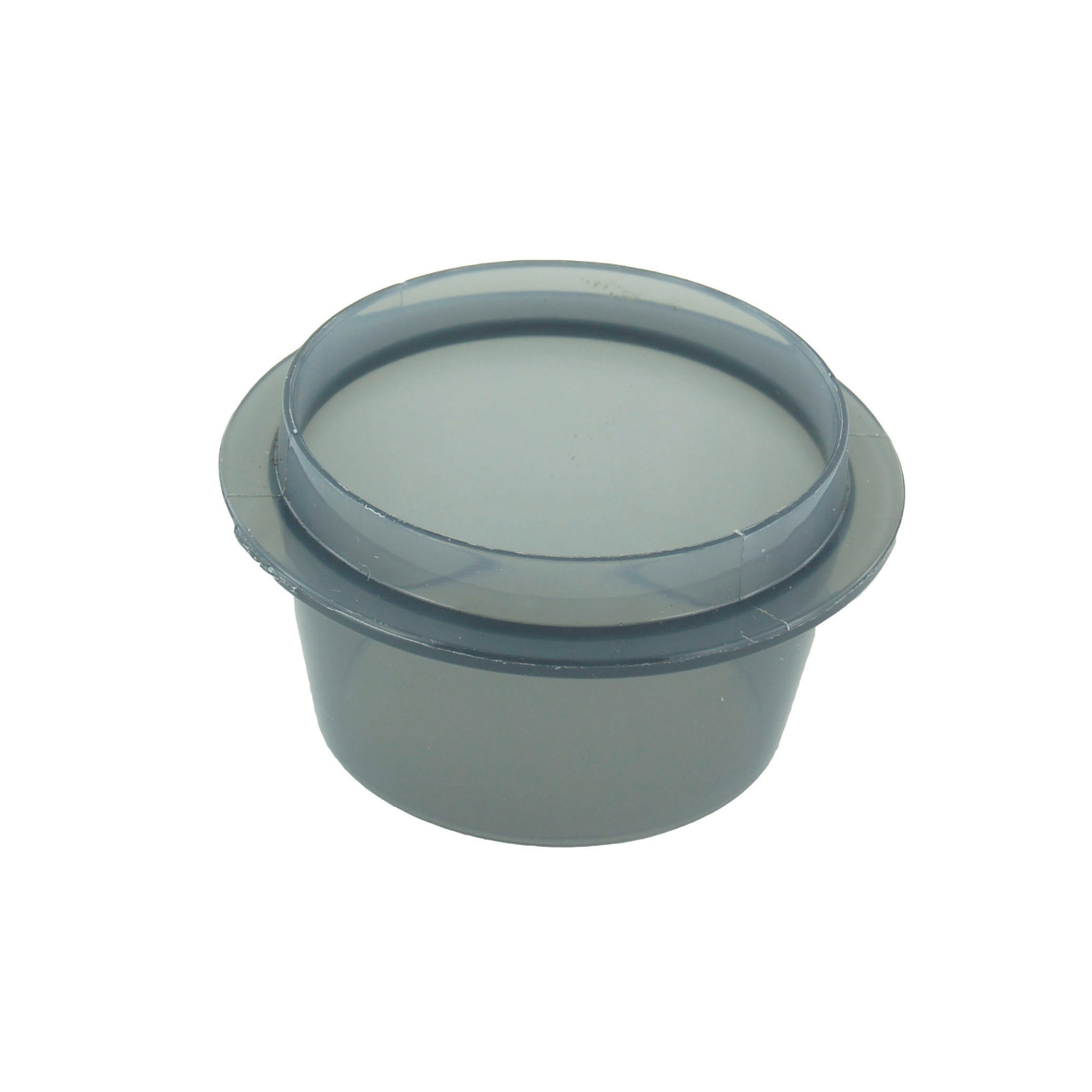 Gray plastic container with lid, isolated on white background