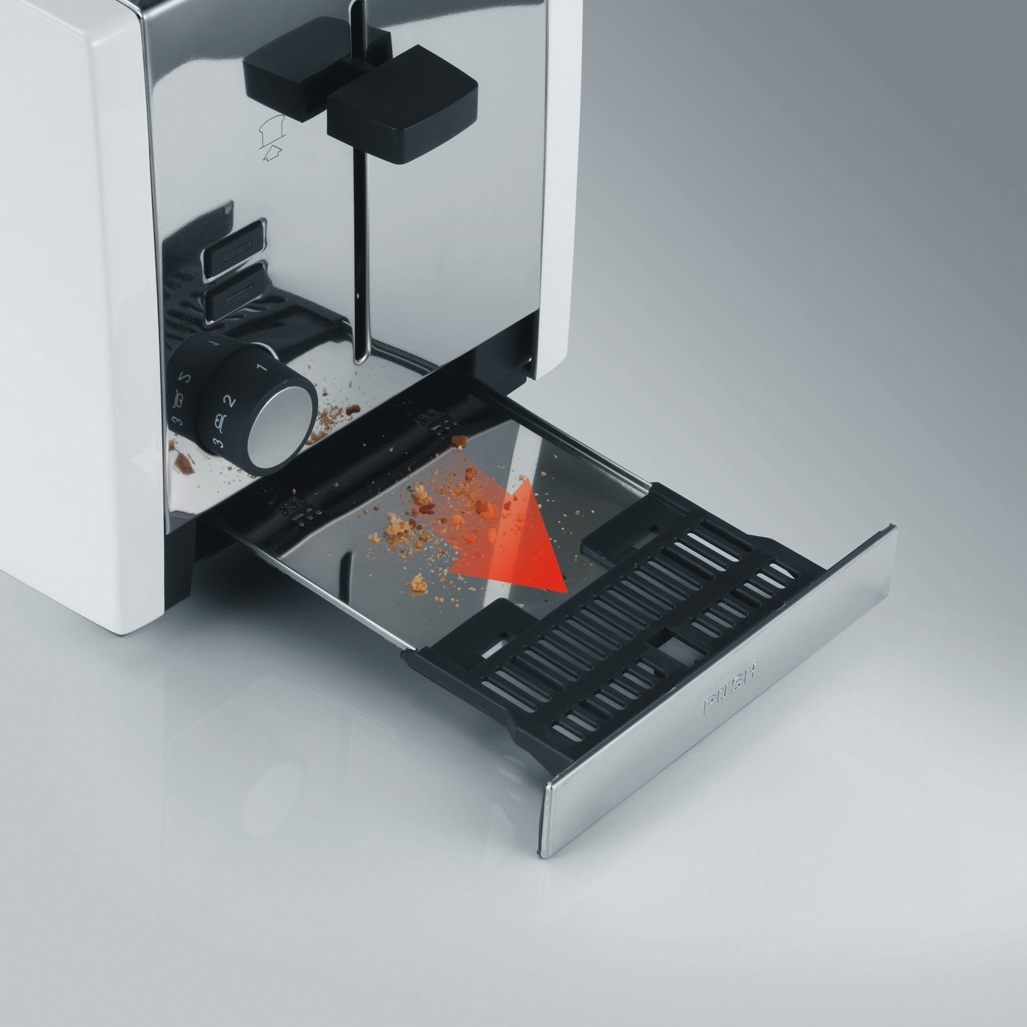 Grille-pain avec ramasse-miettes et réglage du brunissage