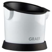 Bac à marc de café Graef blanc avec bord et socle noirs