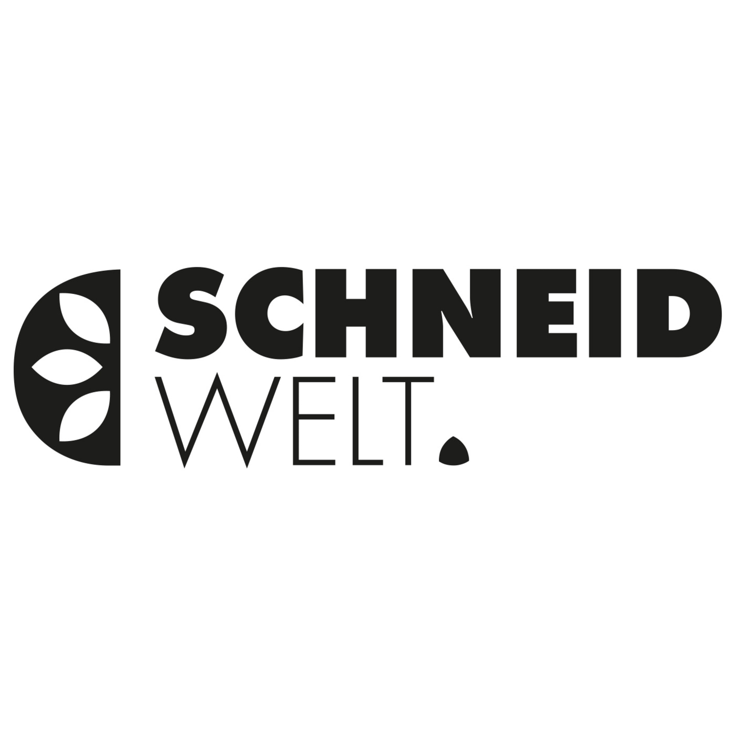 Logo SCHNEID WELT avec élément floral et texte