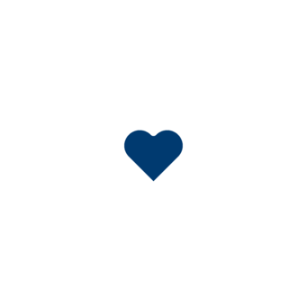 Un cœur bleu et des rectangles noirs forment un logo sur fond blanc.