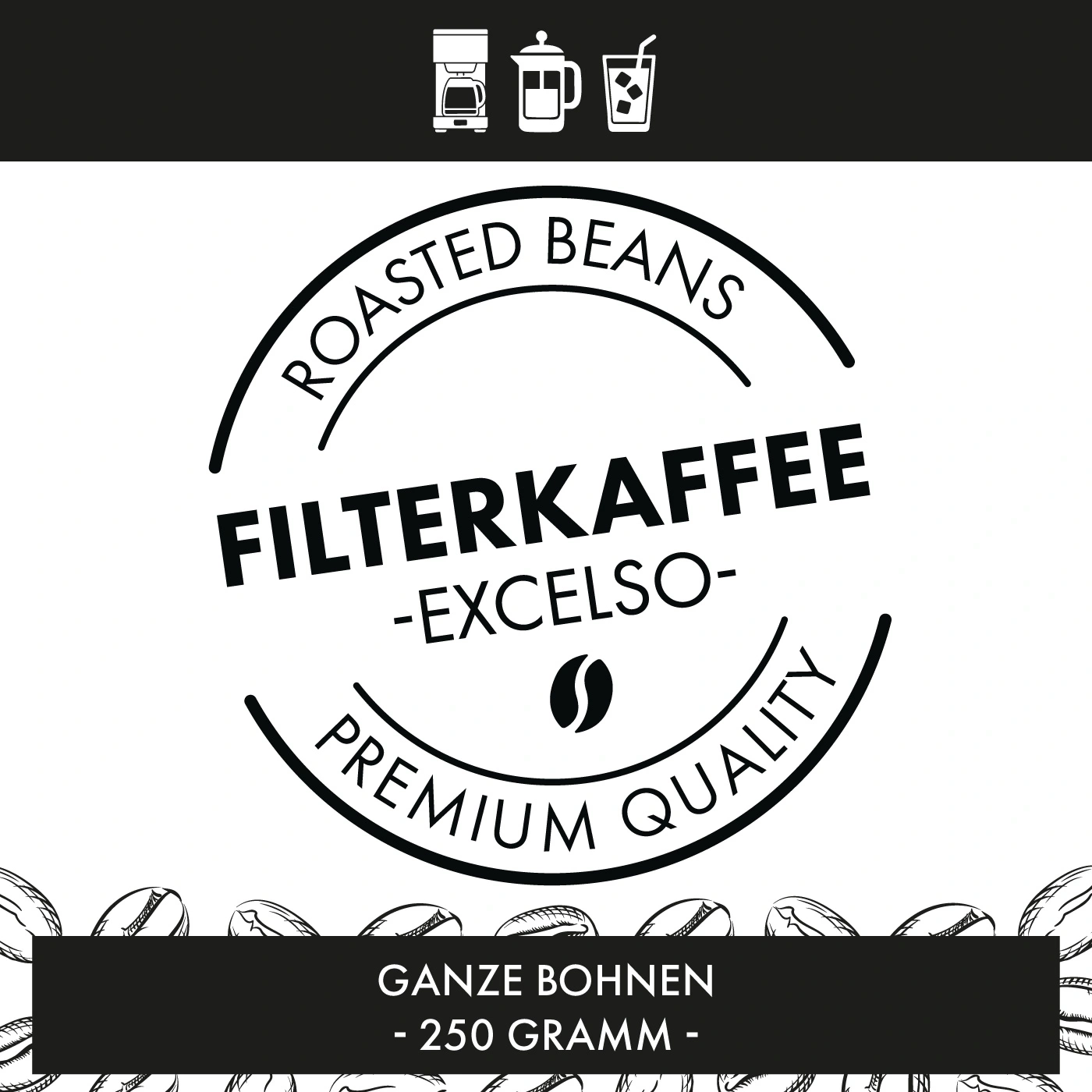 Caffè filtro, chicchi interi, 250 grammi, chicchi tostati, qualità premium