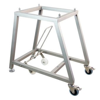 Châssis métallique avec roues et supports pour usage industriel, robuste et stable