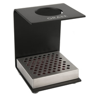 Portafiltro per caffè in metallo nero con foro e logo GRAEF.