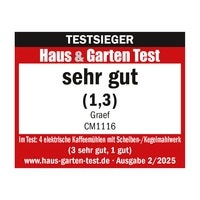 Coffee grinder test result: very good (1.3) from Haus & Garten Test.