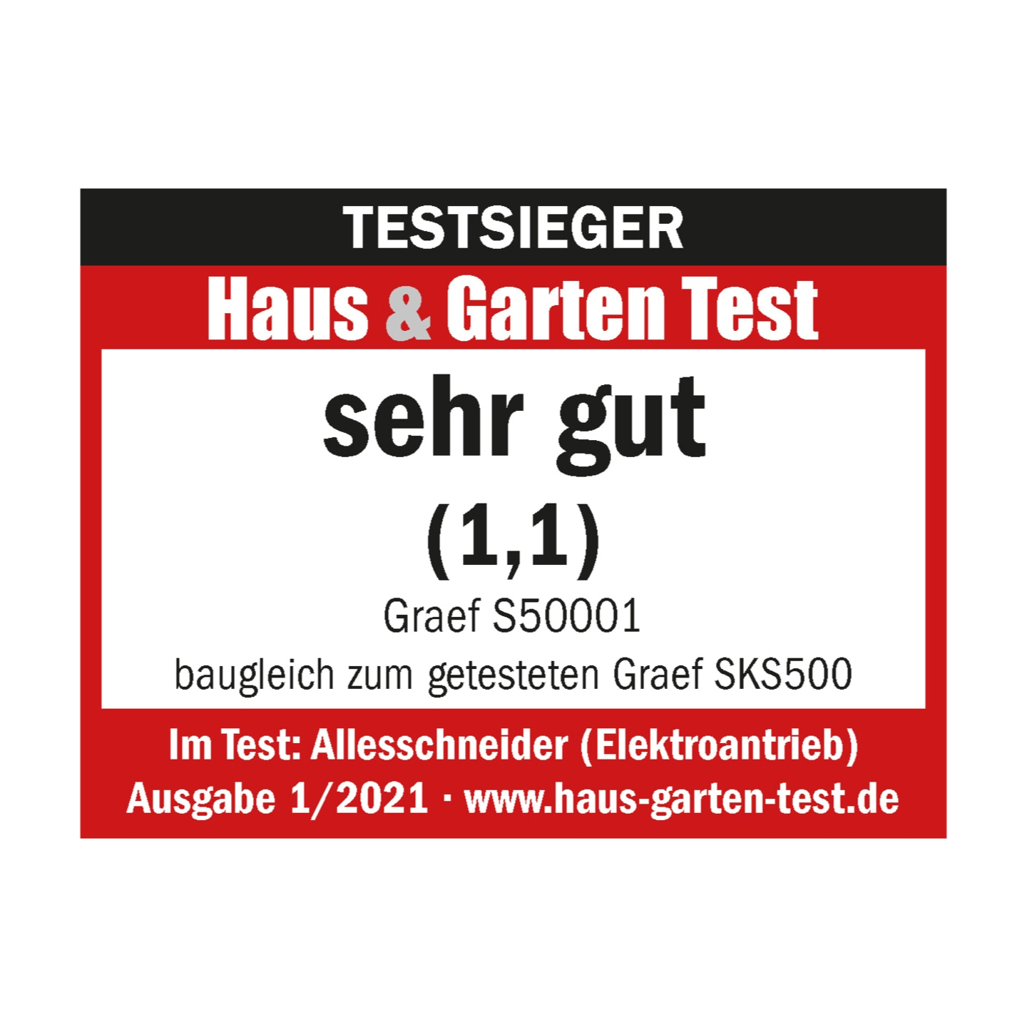 Testeur Haus & Garten Test, très bon (1,1), Graef S50001, trancheuse, édition 1/2021