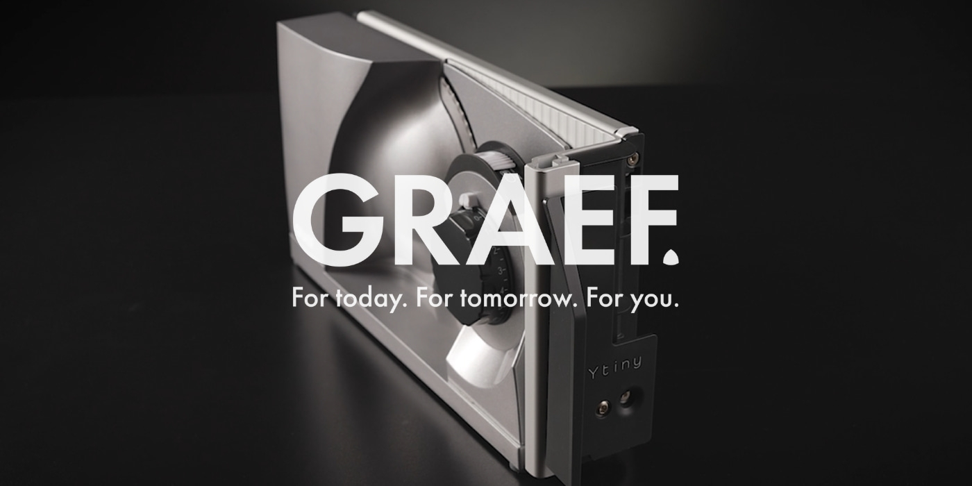 GRAEF product image with slogan: For today. For tomorrow. For you. Slicing machine.