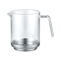 Caraffa in vetro con base e manico in metallo, indicatori MAX e MIN