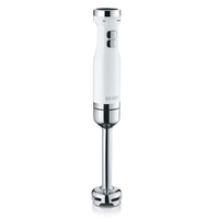 White immersion blender with GRAEF logo, Min/Max setting, and two buttons.