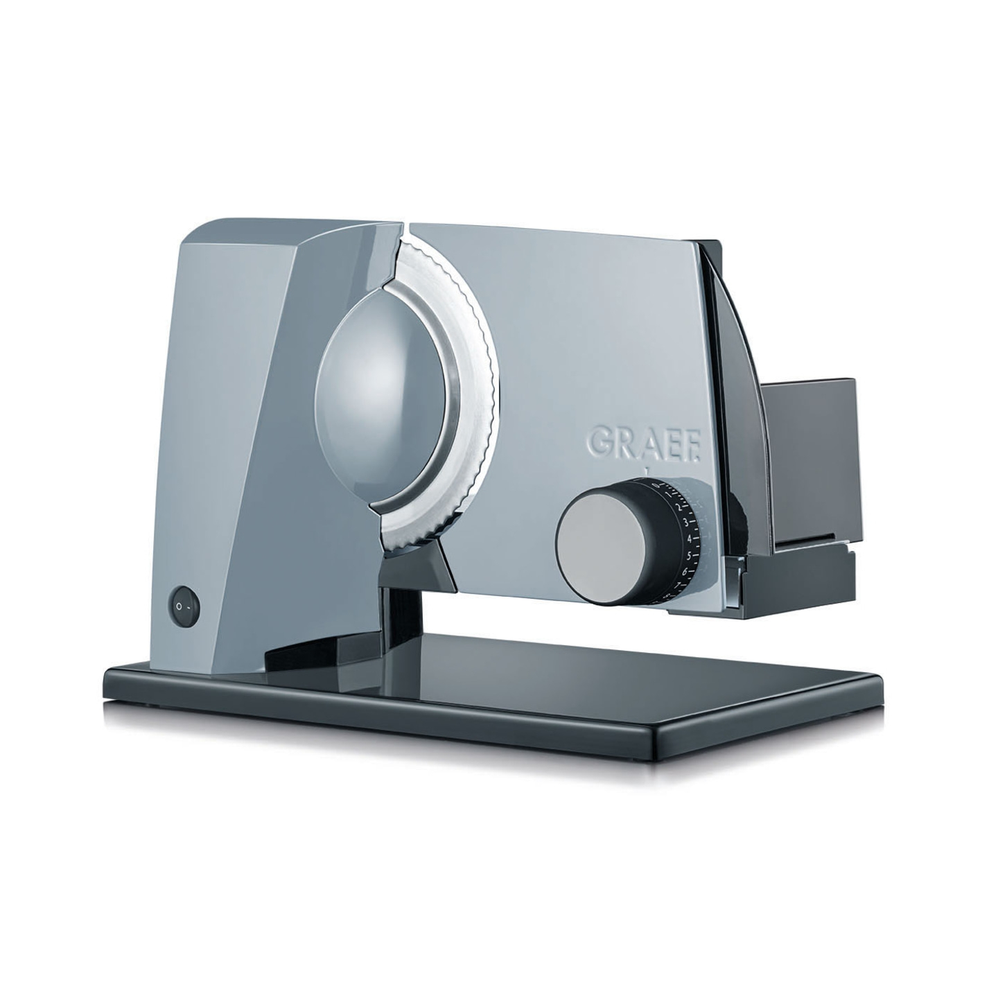 Graef slicer on black base, detailed view