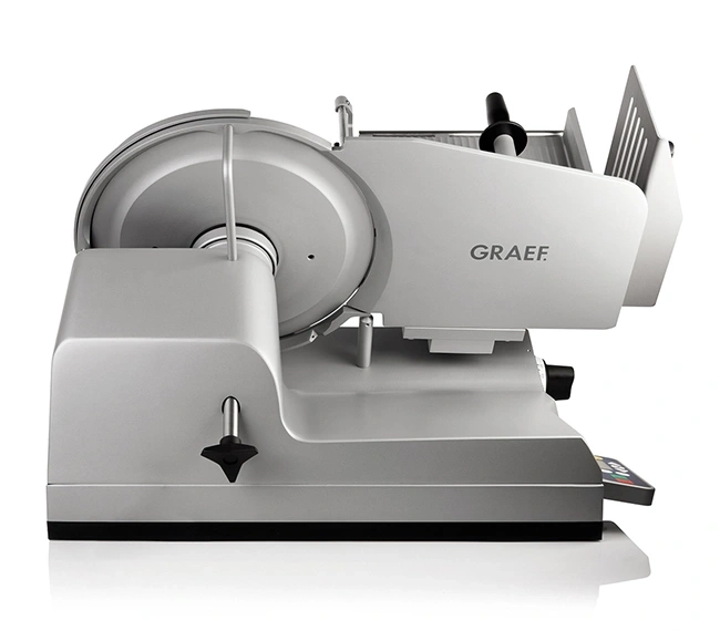 Affettatrice Graef, argento, elettrodomestico professionale, macchina da taglio, preparazione alimenti