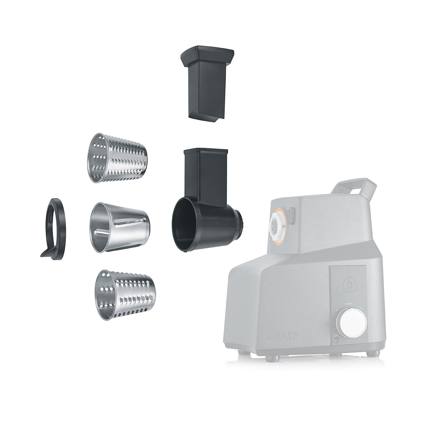 Graef food processor with accessories: grating, slicing, chopping, kitchen aid, stainless steel