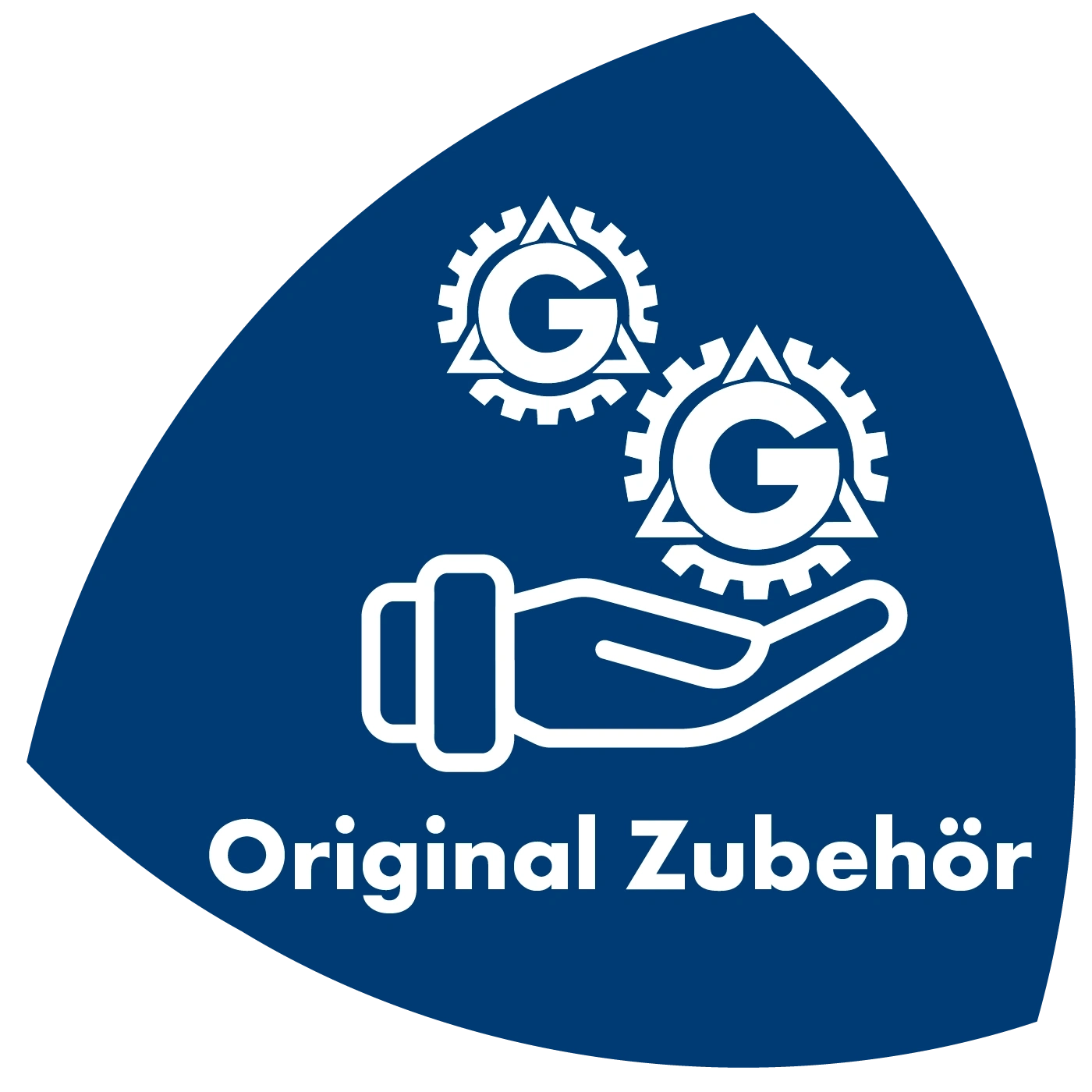 Logo blu con ingranaggi, mano e la scritta Original Zubehör.