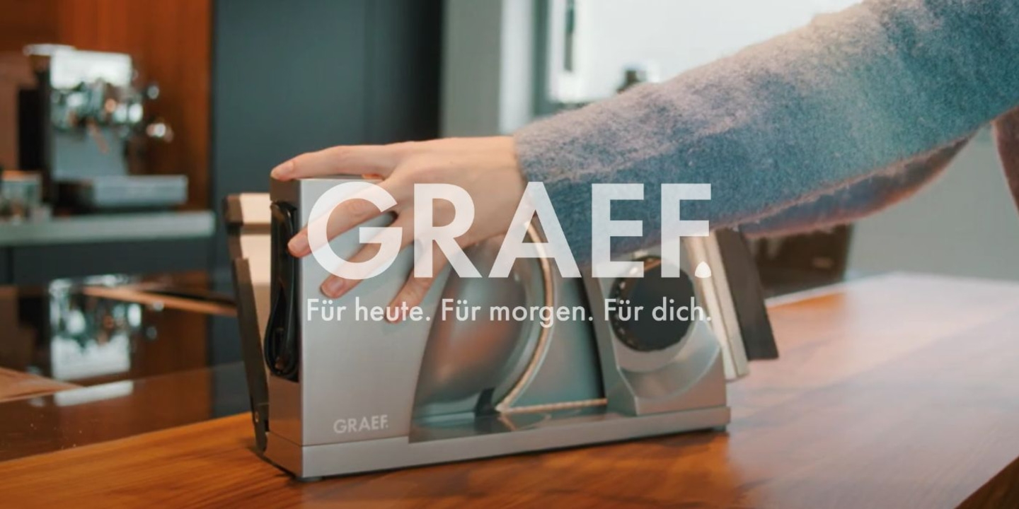 Graef slicer with text: For today. For tomorrow. For you.