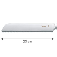 Graef bread knife, 20 cm, serrated, stainless, cutting bread, kitchen, Germany