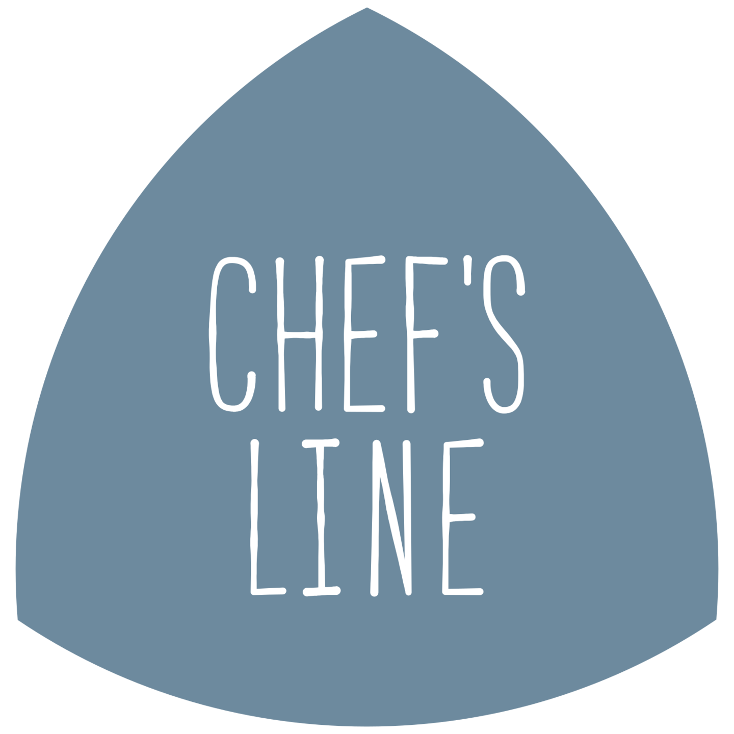 Chef's Line logo in a blue triangle on a black background.
