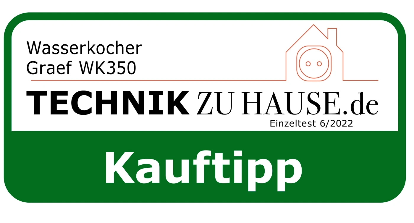 Bollitore Graef WK350, Technik zu Hause, Test singolo 6/2022, Suggerimento per l'acquisto