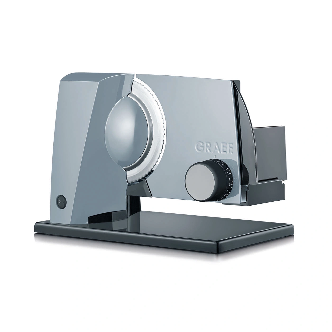 Graef slicer on black base, detailed view