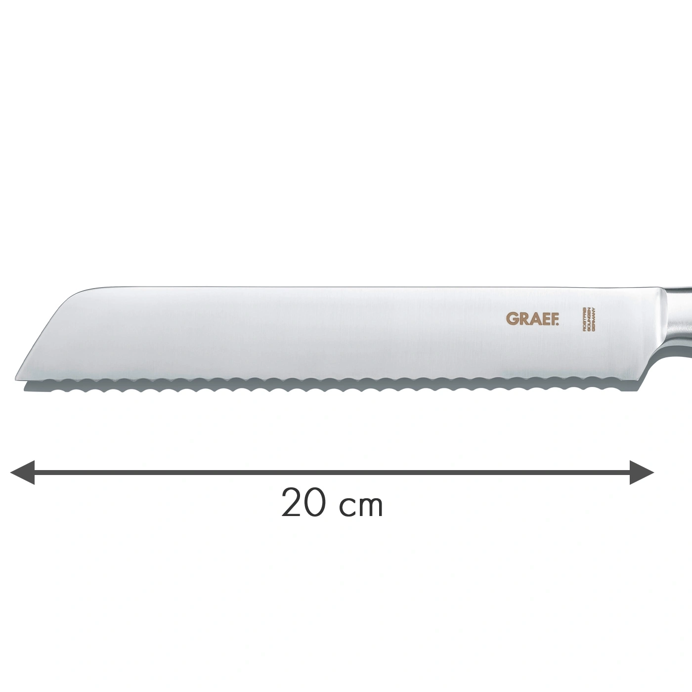 Couteau à pain Graef, 20 cm, dentelé, inoxydable, couper le pain, cuisine, Allemagne