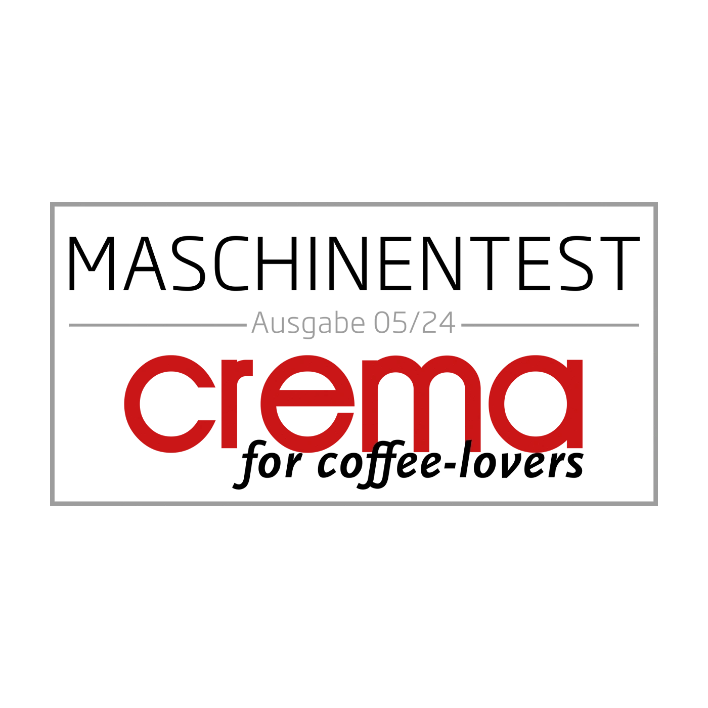 Logo con testo nero su sfondo grigio e cerchio rosso