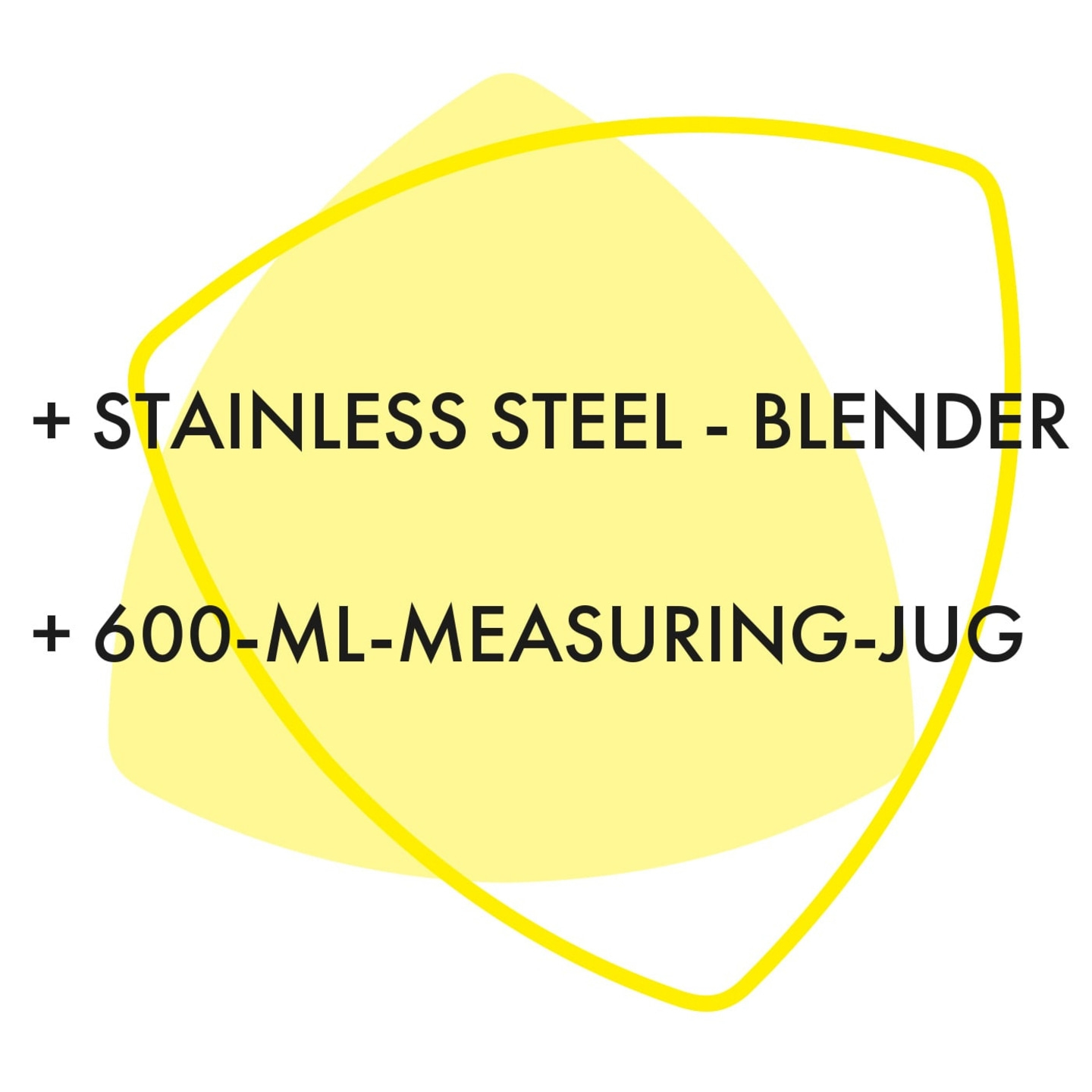 Blender en acier inoxydable et pichet doseur de 600 ml sur fond jaune