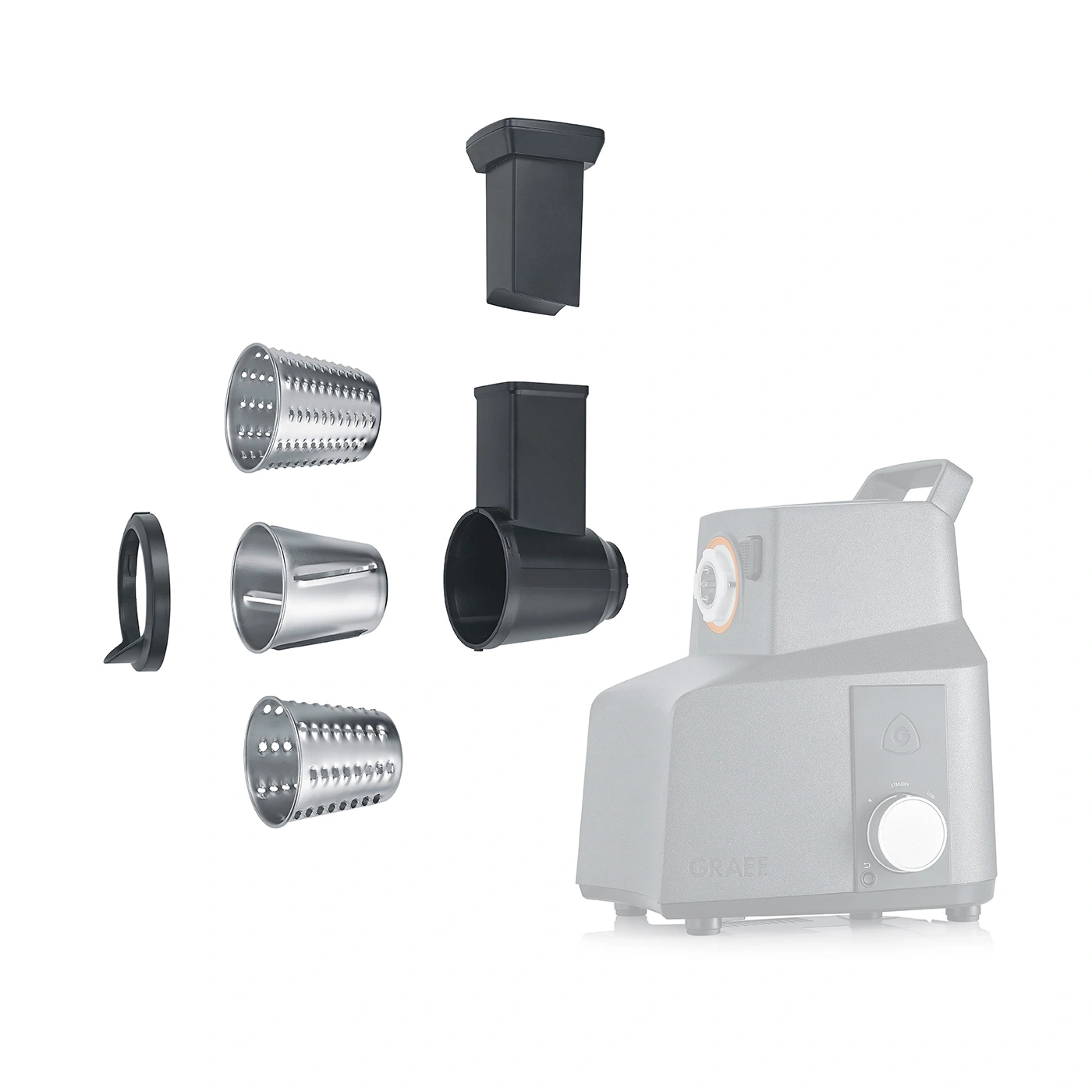 Graef food processor with accessories: grating, slicing, chopping, kitchen aid, stainless steel