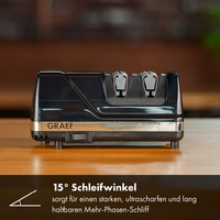 Affilacoltelli GRAEF con angolo di affilatura di 15° per coltelli affilati.