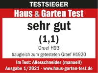 Test award for Haus & Garten, very good, Graef H93, issue 1/2021