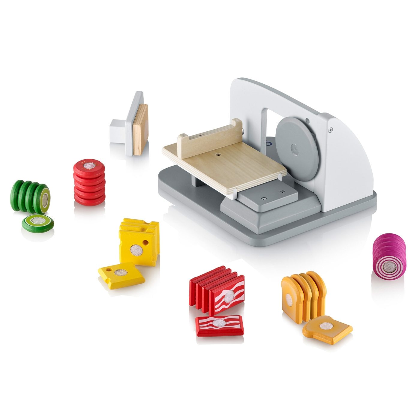Toy food with toy slicer, wooden toy, kids kitchen, play food, pretend play