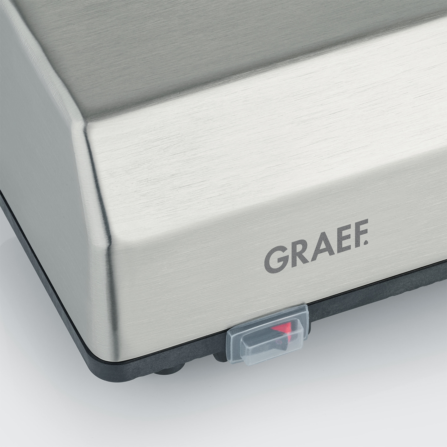Graef appliance, metal, detail, switch, logo, stainless steel, close-up, technology, design, modern