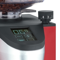 Moulin à café avec écran et molette de réglage de la mouture.