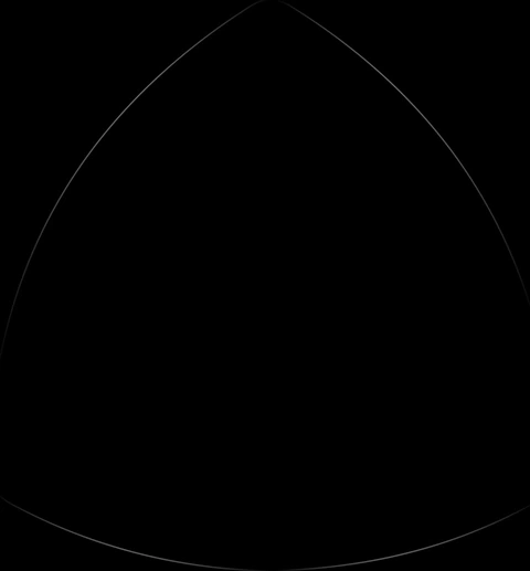Triangolo con linee grigie su sfondo nero, design minimalista e forma astratta.