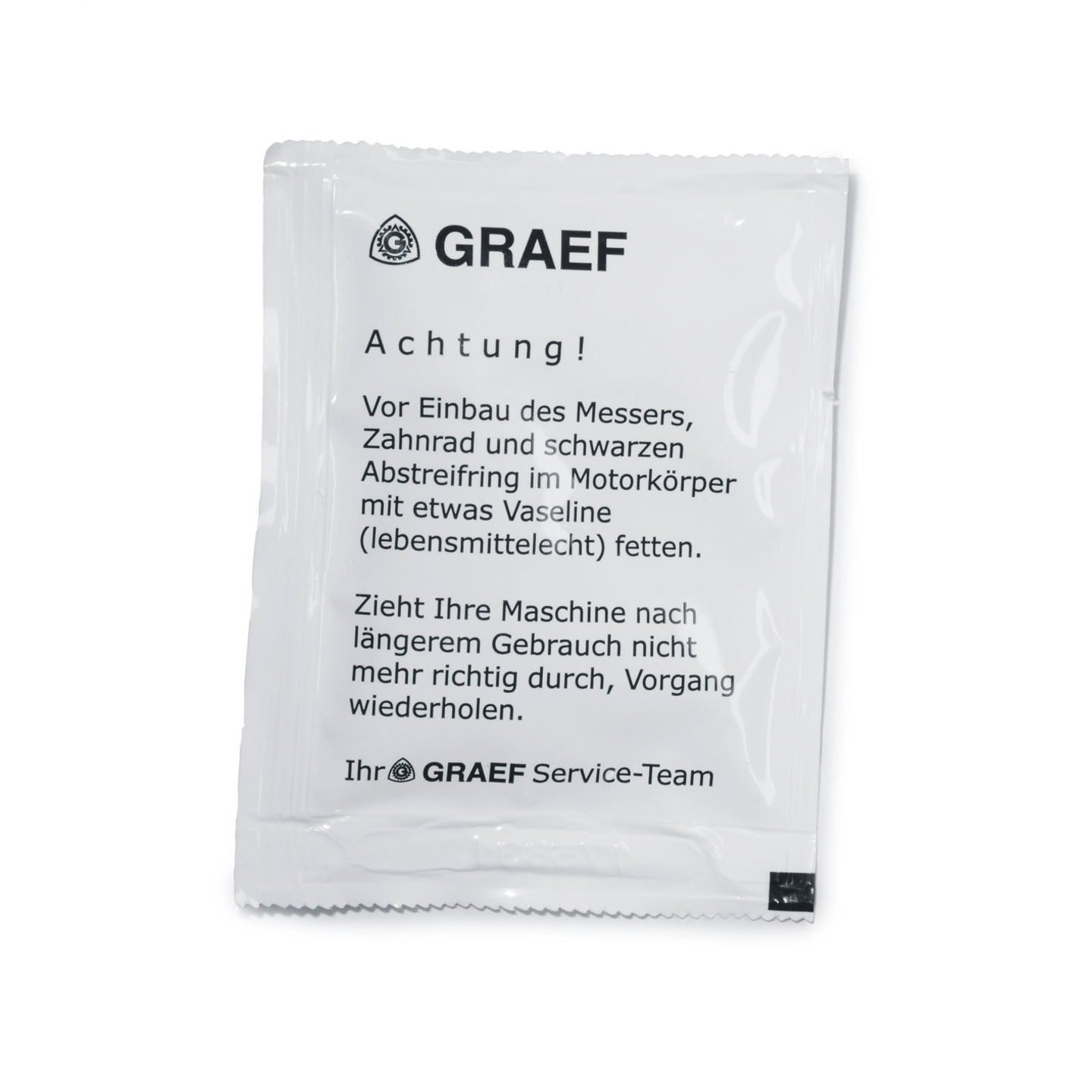 Produit GRAEF : Attention ! Instructions pour l'entretien et le soin des couteaux.