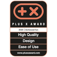 Plus X Award 2020 for High Quality, Design, and Ease of Use.