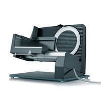 Trancheuse électrique Graef noire avec lame et câble, pour aliments.