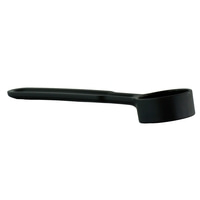 Black scoop with long handle isolated on white background.