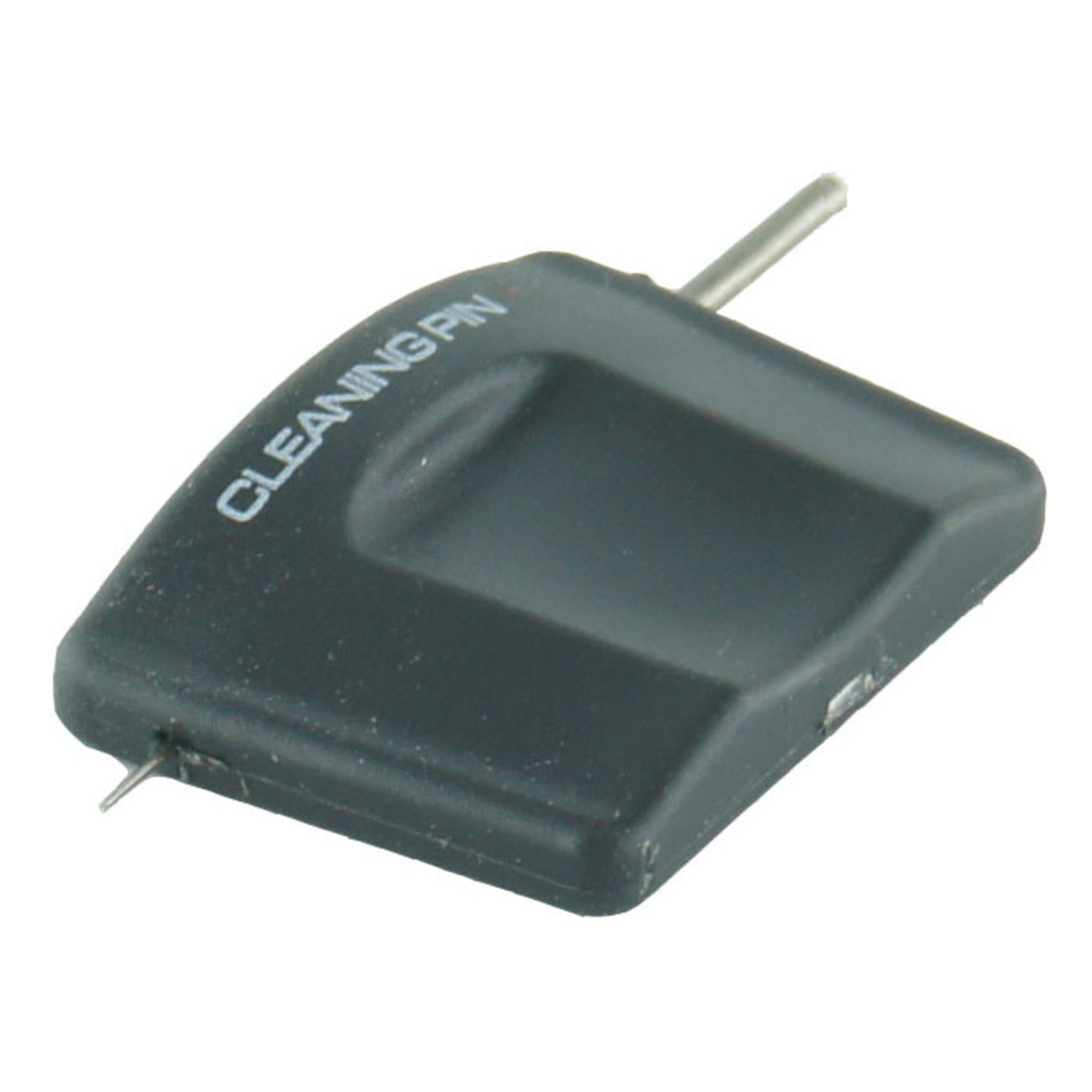 Cleaning pin, black, with metal pin, for cleaning, tool, close-up, isolated