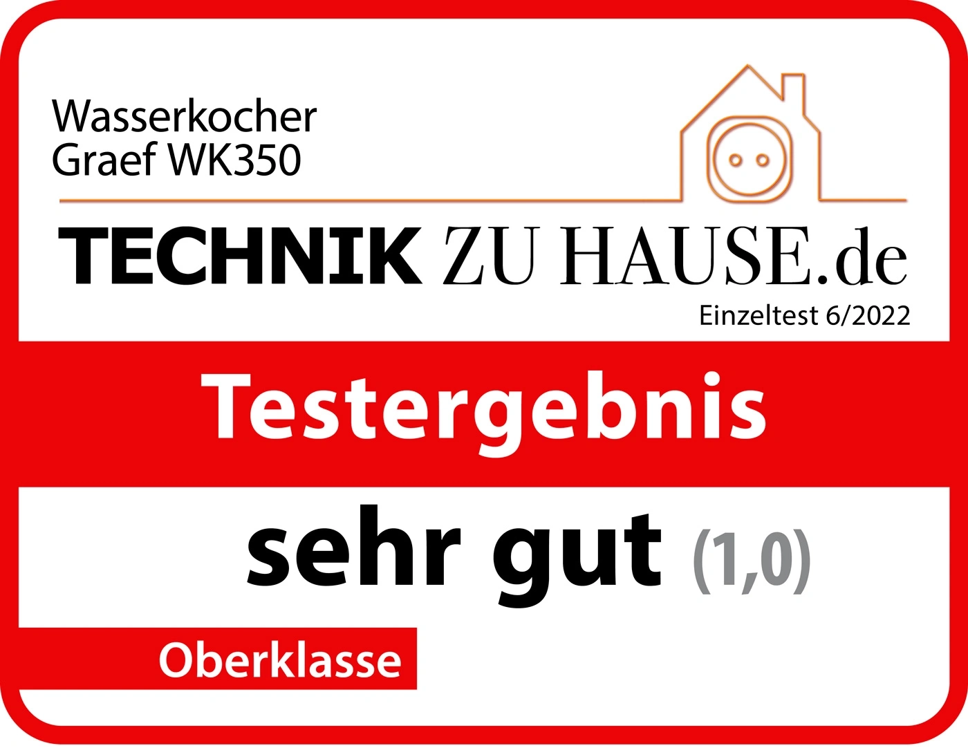 Bollitore Graef WK350, risultato del test molto buono (1,0), classe superiore, Technik zu Hause.de