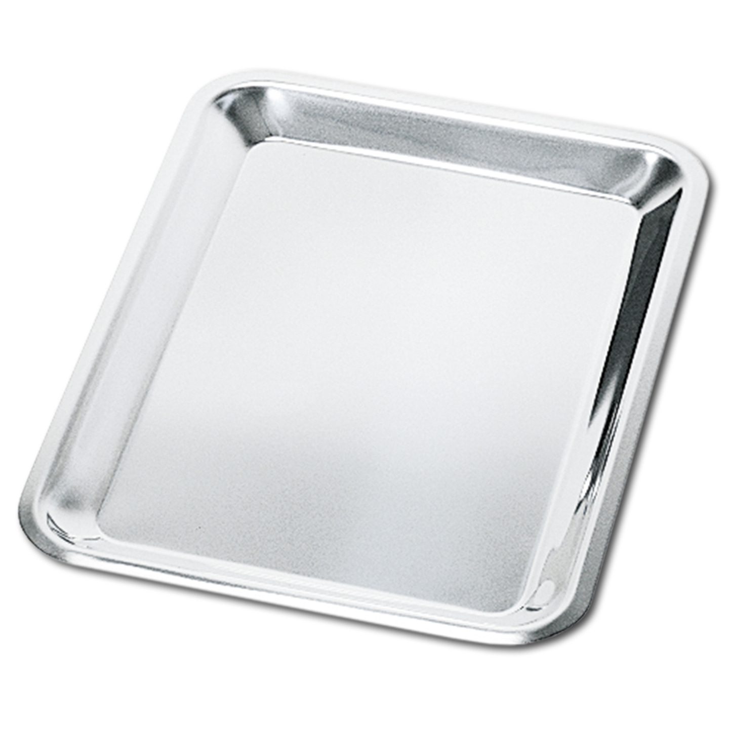 Plateau de cuisson argenté, rectangulaire, vide, brillant, pour cuisine et pâtisserie, isolé
