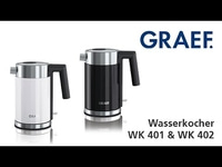 Bouilloires GRAEF WK 401 & 402, blanc et noir, acier inoxydable, design moderne